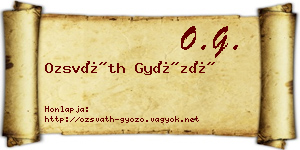 Ozsváth Győző névjegykártya