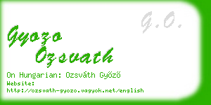 gyozo ozsvath business card
